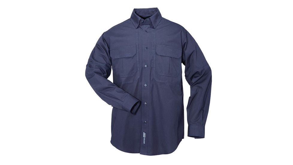 5.11 Tactical Pro Shirt Long Sleeve, Cotton 72157, Fire Navy, Size BULK NAVY-BULK
