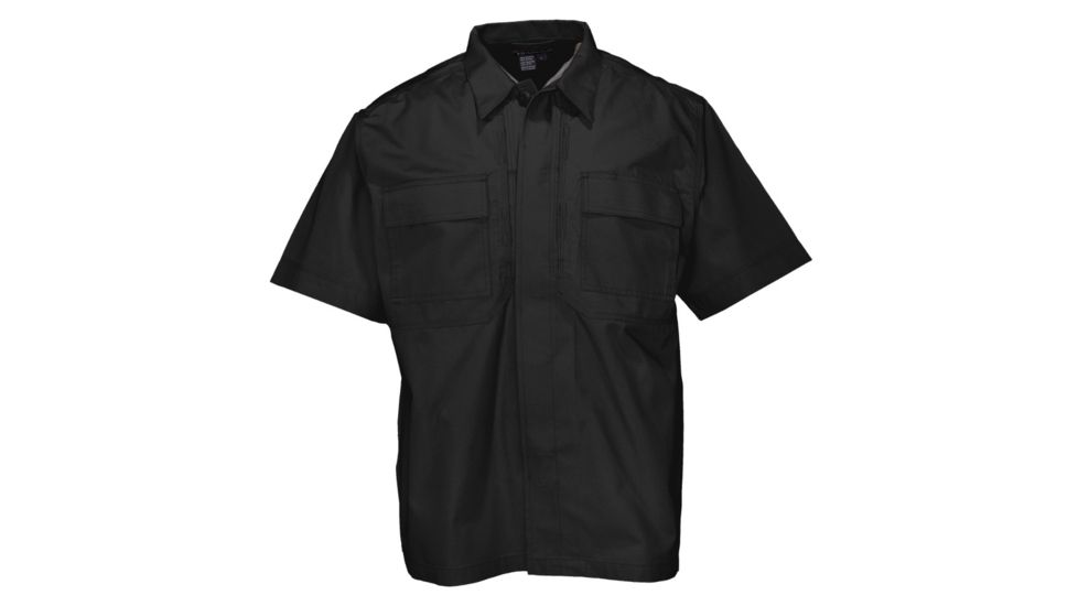 5.11 Tactical TDU Shirt S/S Poly/Ctn Ripstop Tall, Black