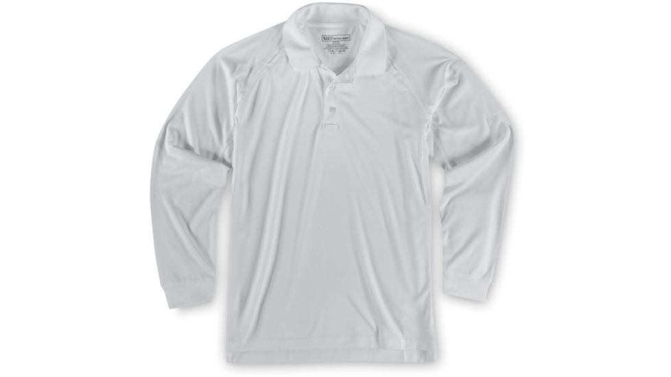5.11 Tactical Performance Long Sleeve Polo - Men's, Medium, Regular, White, 72049-010-M