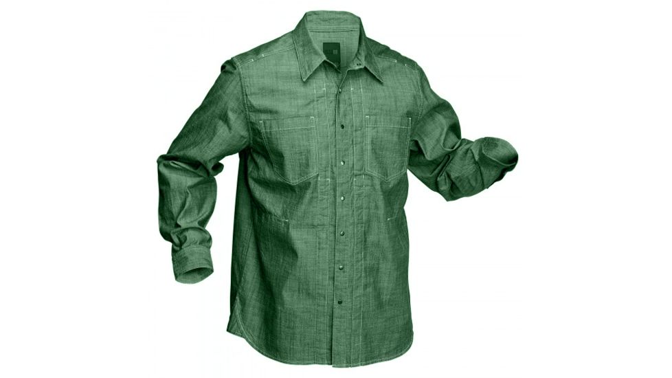 5.11 Tactical Chambray Long Sleeve Shirt - Field Green - M 72403-206-M