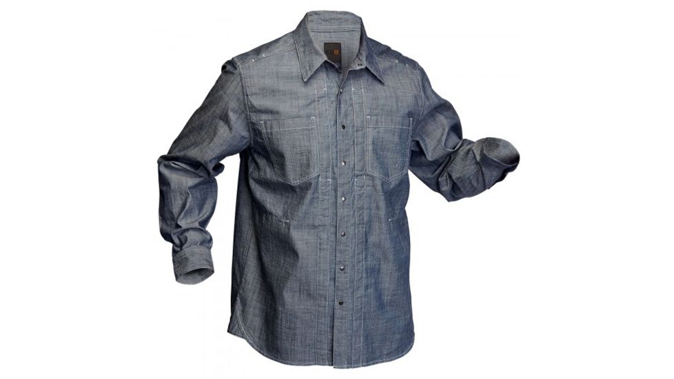5.11 Tactical Chambray Long Sleeve Shirt - Indigo - XXL 72403-718-XXL