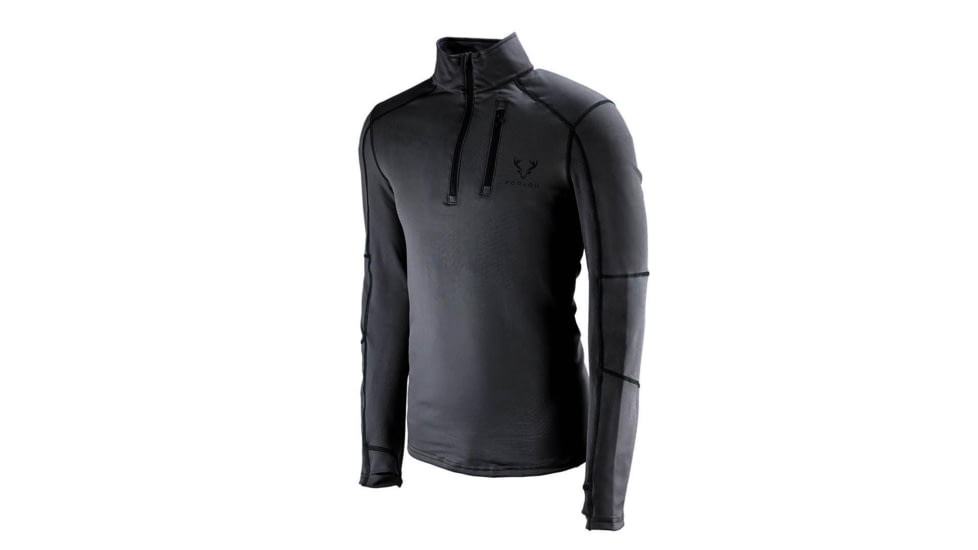 Forloh Deep Space Half Zip Long Sleeve Tops - Mens, Black, XL, 10531-BB-XL