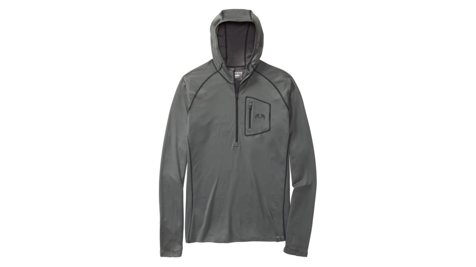 KUIU Outlet PRO 200 Zip-T Hunting Hoodie in Charcoal Size 3XL 1AD890ED, Charcoal, 3XL, Merino, Adult, Male, 7833236963486