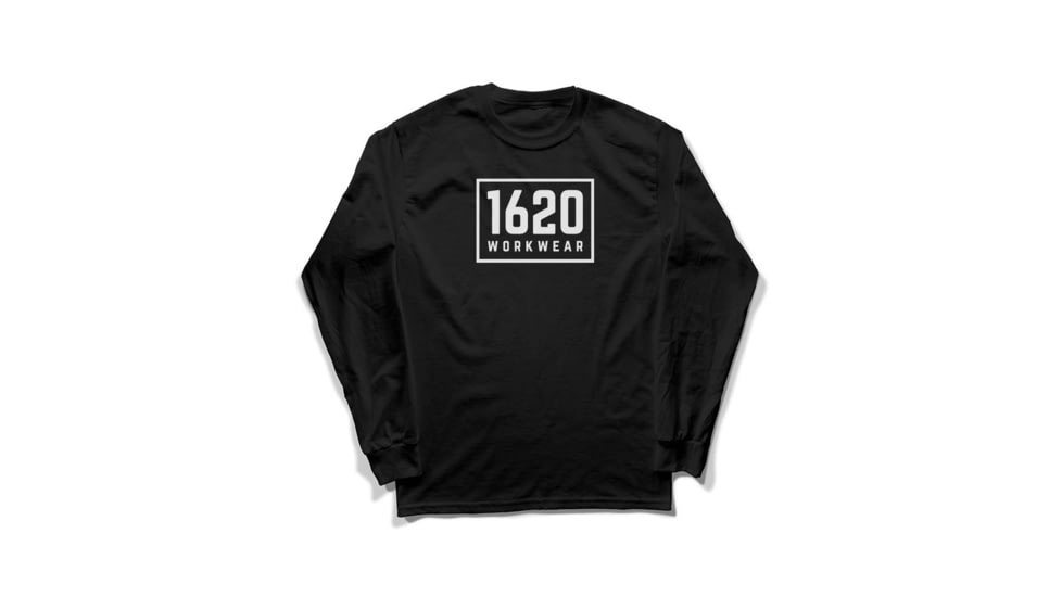 1620 Workwear 1620 Logo Shirt Long Sleeve, Black, Small, LST2BS