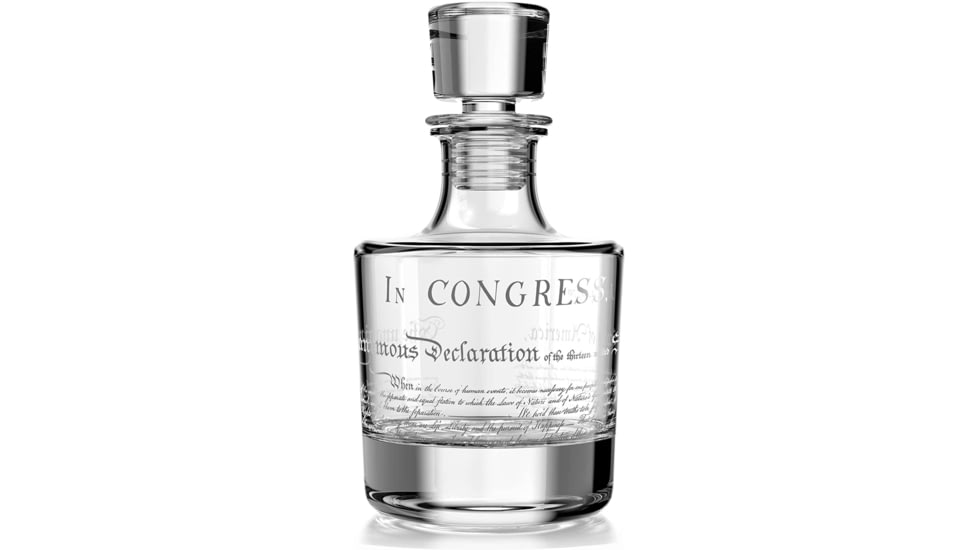 Old Southern Brass 1776 Declaration of Independence Decanter, Clear, 25oz/750ml, OSB-DECANTER-DOI