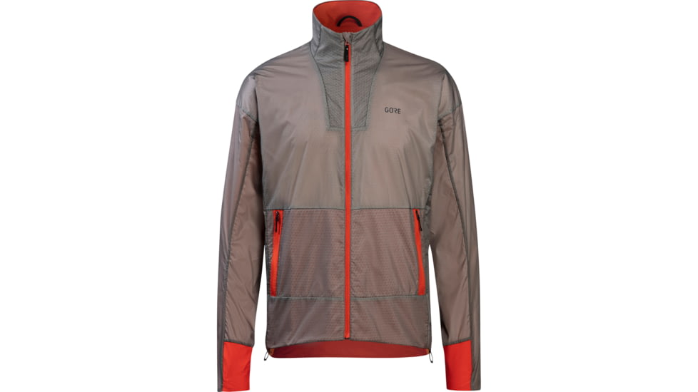 GOREWEAR Drive Running Jacket Mens in Lab Gray/Fireball Medium Slim fit Windproof ABE179F3, 100843-BFAY-L