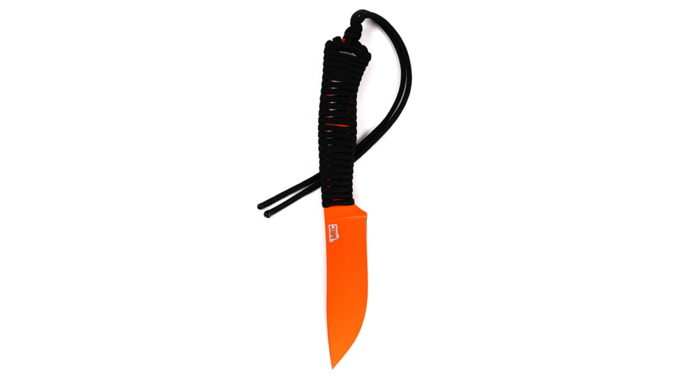 Montana Knife Company Stoned Goat Fixed Blade Knives, 5.625 inch, 52100 Ball Bearing Steel, Fixed Blade, Paracord Handle, Blaze Orange Cerakote, 7.875 inch, MKC-000433