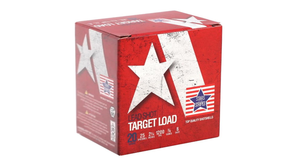 PPU Stars &amp; Stripes Target Shotshells 20ga 2-3/4 7/8oz 1200 fps #8 25/ct 11B8EAAF, OQCT82408