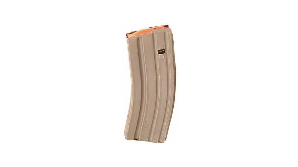 Ammunition Storage Components AR-15/M-16 30 Round Rifle Magazine, .223 Remington, Orange Follower, Dark Earth Stainless Steel, 30-223-SS-FDE-O-ASC