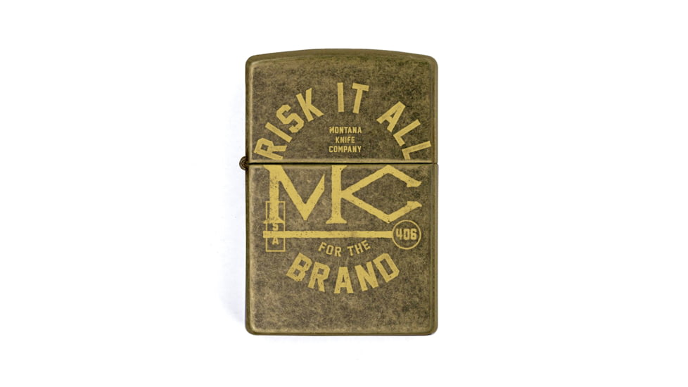 Montana Knife Company MKC Branded Risk It All Traditional Windproof Zippo Lighter, Cooper, One Size, MKC-000555