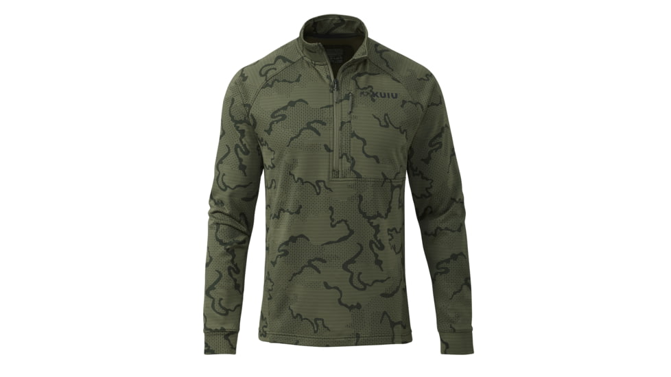KUIU Ridgepoint Fleece Zip Hunting Shirt in Olive Tonal Size 3XL 0335A108, Olive Tonal, 3XL, Adult, Male, 7670857466014