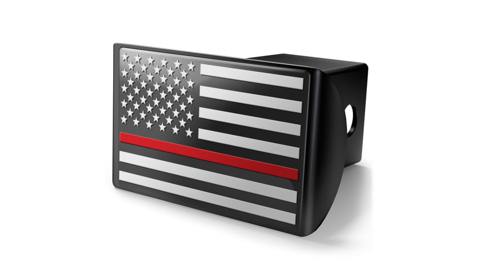Old Southern Brass Thin Red Line Firefighter American Flag 2 Trailer Hitch Cover 12292803, OSB-THC-TRL