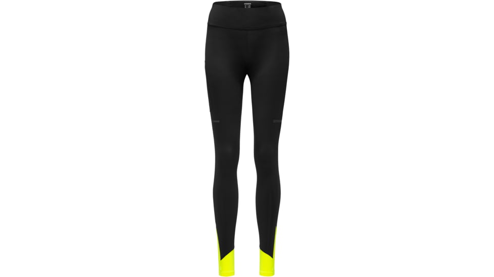 GOREWEAR CONCURVE Thermo Running Tights Womens in Black/Neon Yellow Large 12-14 Form fit 19E58296, 101090-9908-42
