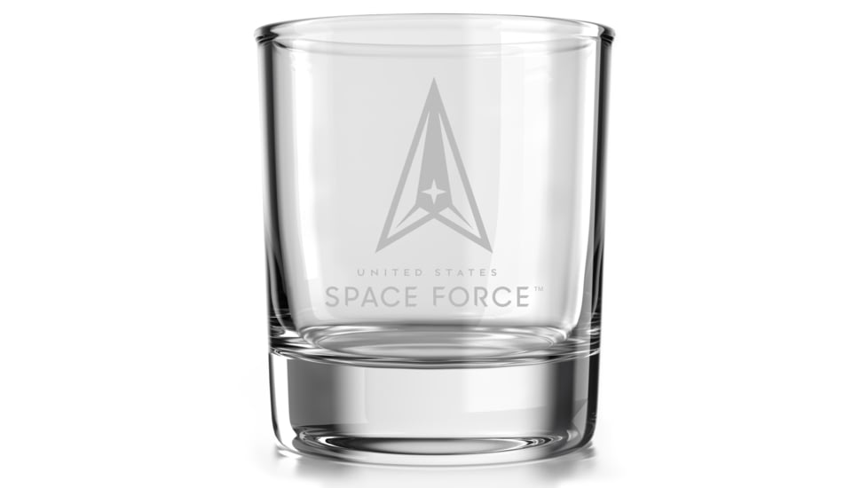 Old Southern Brass U.S. Space Force Engraved 10oz Whiskey Glass, Clear, 10 oz, OSB-WG-SF