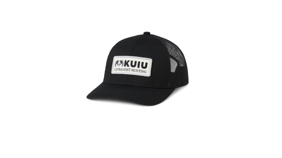 KUIU Woven Logo Patch Hat in Black 4D9D20BE, Black, One Size, Adult, Unisex, 7665736089758