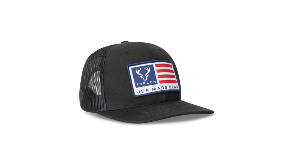 Forloh USA Flag Patch Mesh Hat 04154DE7, Black, OSFA, 50914-US-OSFA