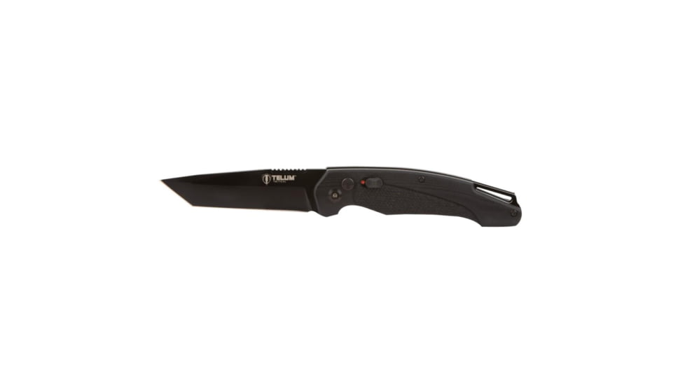 Telum Tactical Titan Automatic Folding Knife, 4in, Stainless Steel, Tanto Blade, OD Green Handle, 0DD8F5C8, RHTT3000