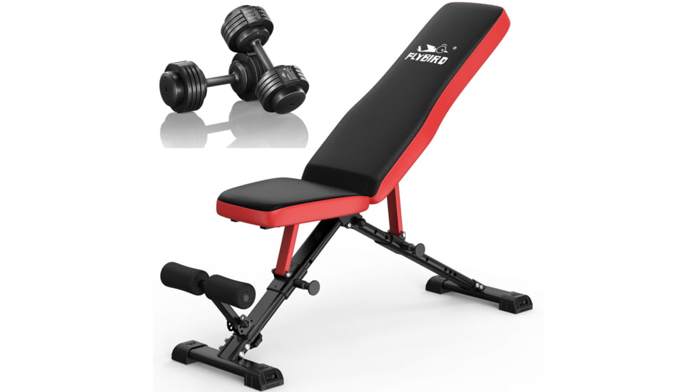 Flybird Fitness Bundle Set Of Dumbbells 55 Lbs &amp; Weight Bench Fb299 30C7289B, 7820418973954