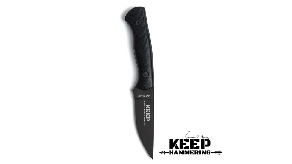 Montana Knife Company Blackfoot 2.0 Fixed Blade Knives, 3.5 inch, 52100 Ball Bearing Steel, Fixed Blade, G-10 Handle, Keep Hammering, Limited Edition, Multi, 7.75 inch, BF-KEEP-HAMRIN