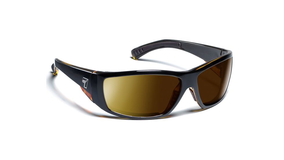 7 Eye Air Dam Maestro Sunglasses,SharpView Polarized Copper Lens,Black Tortoise Frame,M-L 595554