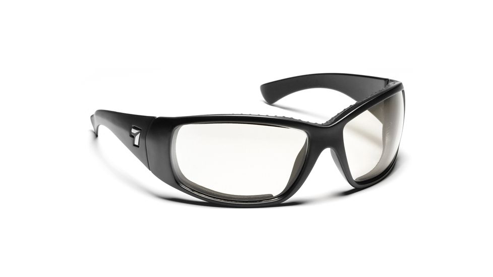 7 Eye Air Dam Sunglasses Taku, Sharp View Clear Lens, Matte Black Frame, S-L, Men 570140