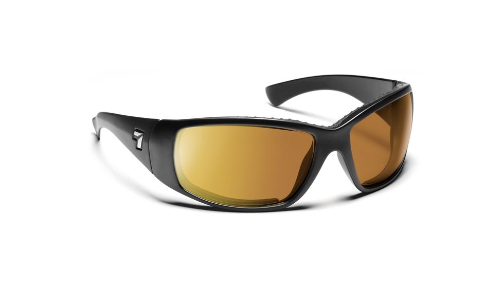 7 Eye Air Dam Sunglasses Taku, SharpView Copper PC Lens, Matte Black Frame, S-L, Men 570142