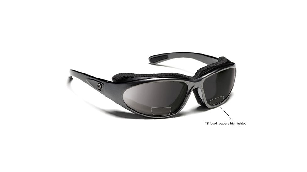 7 Eye Air Shield Bora Reading Sunglasses,SharpView Gray +1.50 Reader Lens,Charcoal Frame,L-XL 140341B
