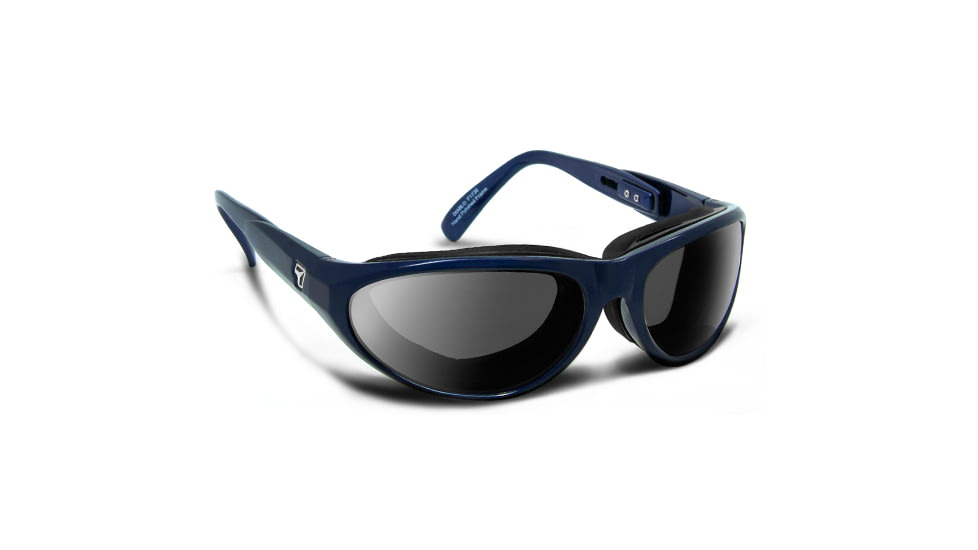 7 Eye Air Shield Diablo Sunglasses,SharpView Gray Lens,Sinister Blue Frame,M-L 170441