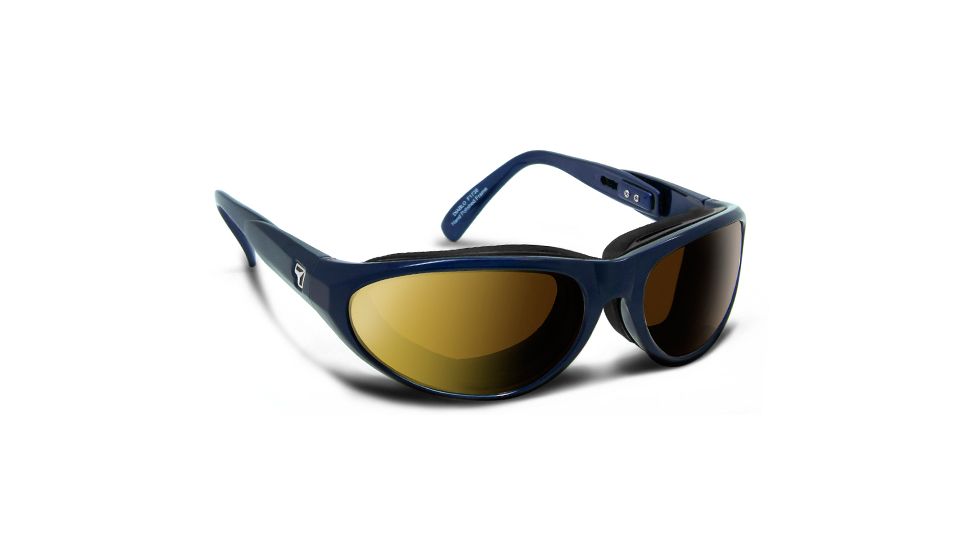 7 Eye Air Shield Diablo Sunglasses,SharpView Polarized Copper Lens,Sinister Blue Frame,M-L 170454