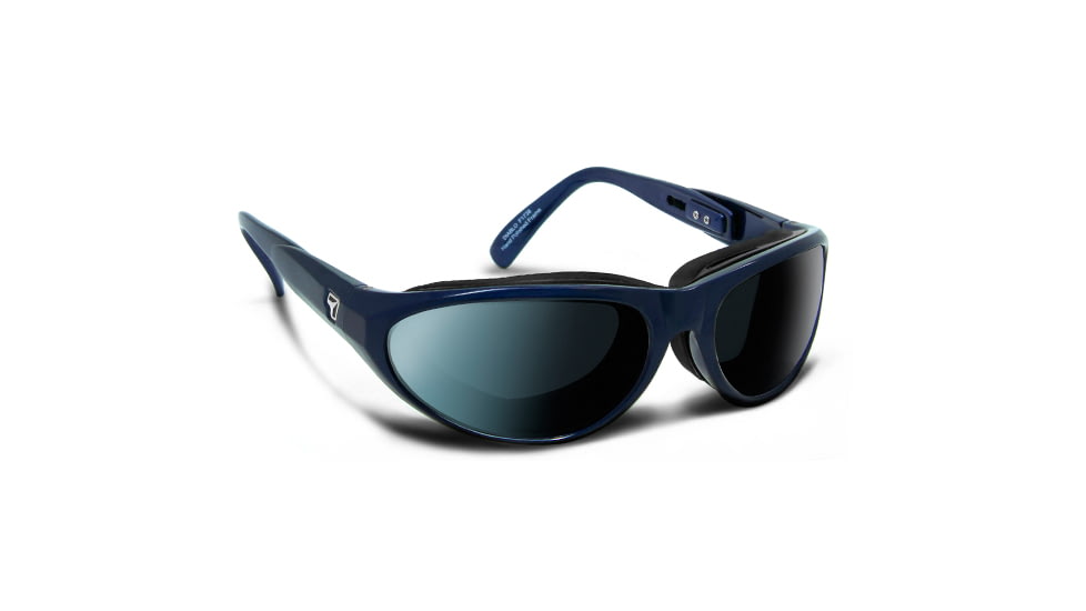 7 Eye Air Shield Diablo Sunglasses,SharpView Polarized Gray Lens,Sinister Blue Frame,M-L 170453
