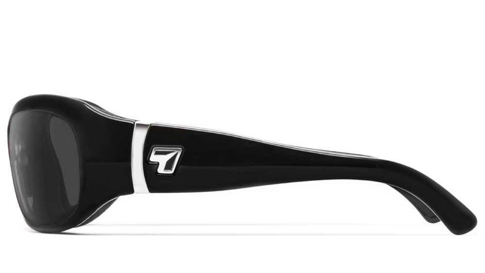 7 Eye Air Shield Sunglasses Briza, Sharp View Clear PC Lens, Glossy Black Frame, S-M, Women 310540