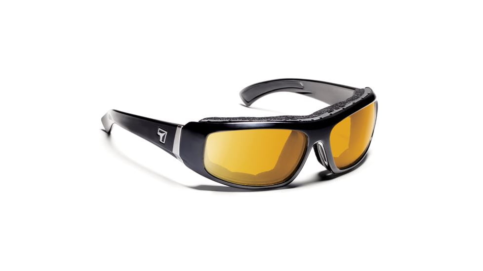 7 Eye Bali AirShield Sunglasses,Glossy Black Frame,SharpView Yellow Lens,S-L 180543