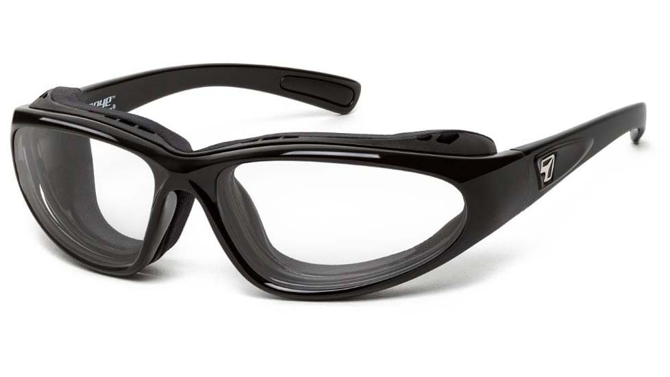 7 Eye Bora AirShield Sunglasses,Glossy Black Frame,SharpView Clear +1.50 Reader Lens,L-XL 140540B