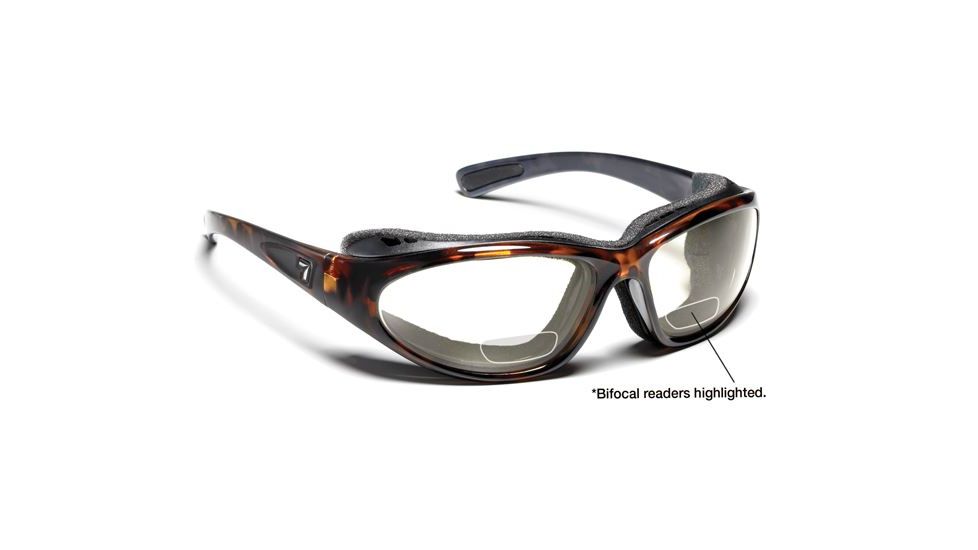 7 Eye Bora AirShield Sunglasses,Dark Tortoise Frame,SharpView Clear +2.50 Reader Lens,L-XL 140640F
