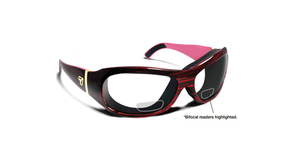 7 Eye Briza/ SharpView Clear +2.50 Reader Sunglasses, Ruby Frame, S-L 316940F