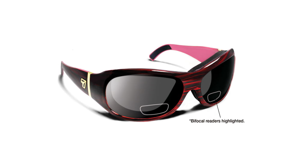 7 Eye Briza/ SharpView Gray +2.50 Reader Sunglasses, Ruby Frame, S-L 316941F
