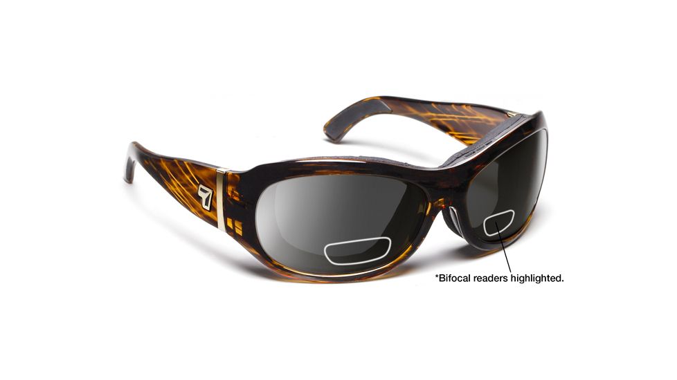 7 Eye Briza/ SharpView Gray +2.50 Reader Sunglasses, Sunset Tortoise Frame, S-L 310641F