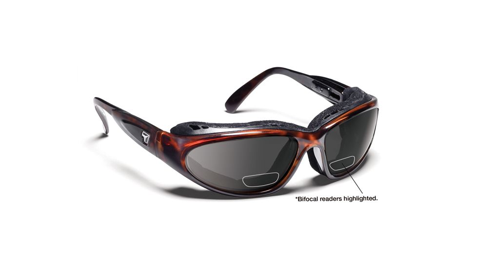 7 Eye Cape AirShield Sunglasses,Dark Tortoise Frame,SharpView Gray +2.50 Reader Lens,S-L 190641F