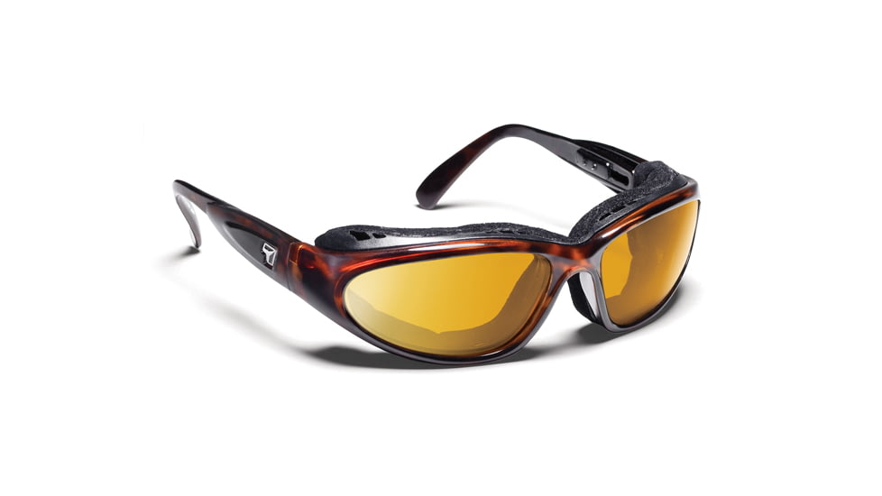 7 Eye Cape AirShield Sunglasses,Dark Tortoise Frame,SharpView Yellow Lens,S-L 190643