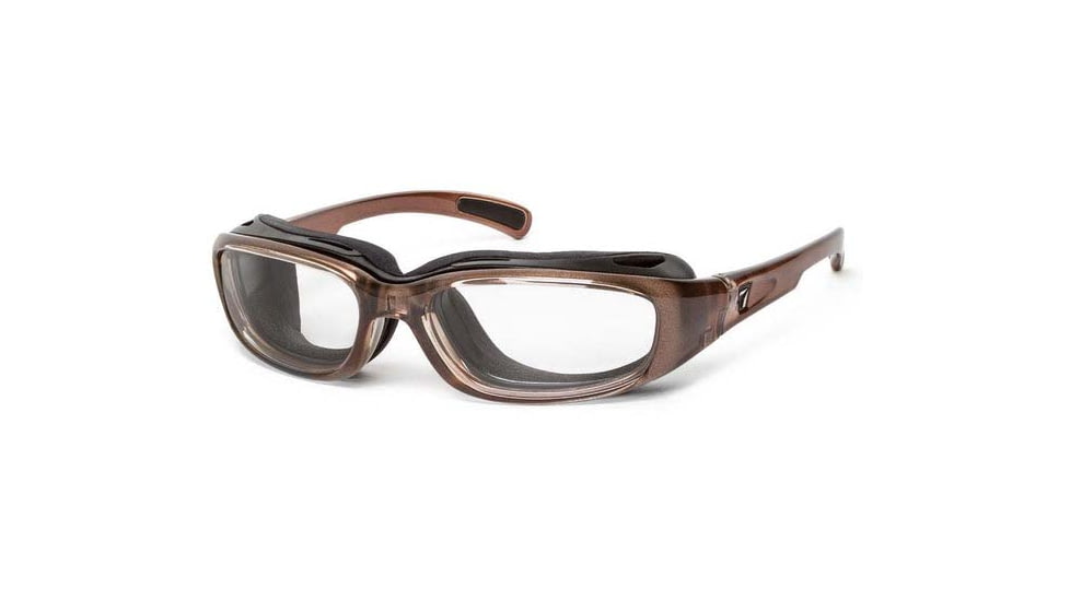 7 Eye Churada AirShield Sunglasses,Brown Crystal Frame,SharpView Clear +2.50 Reader Lens,S-M 164440F