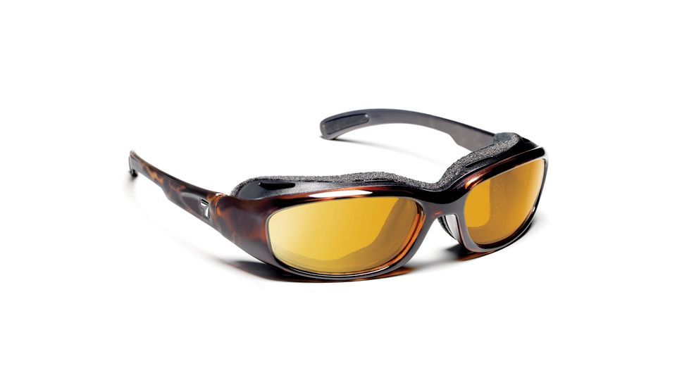 7 Eye Churada AirShield Sunglasses,Dark Tortoise Frame,SharpView Yellow Lens,S-M 160643