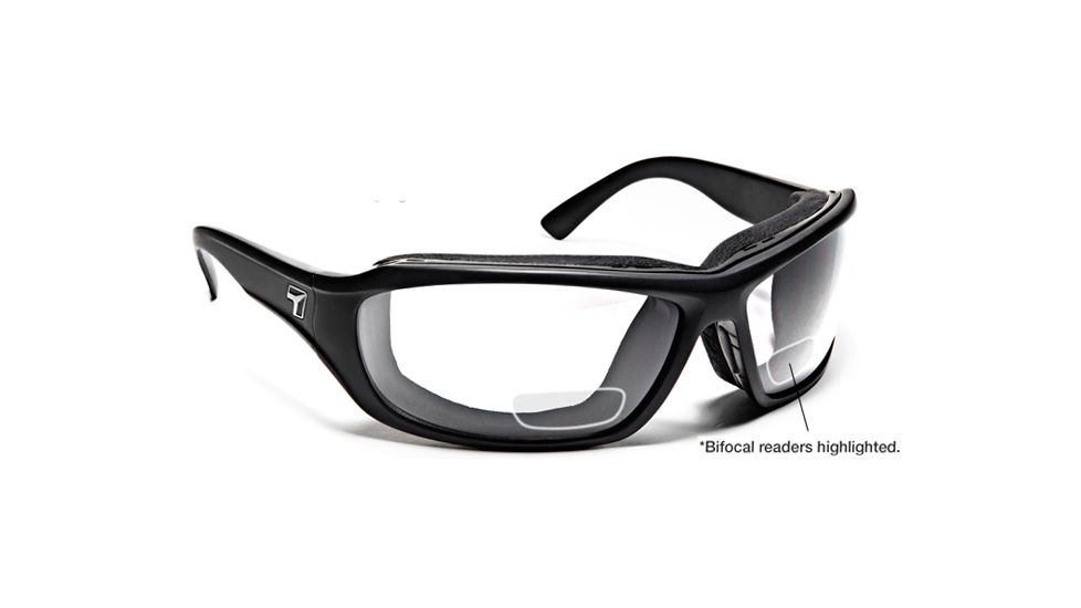 7 Eye Derby/ SharpView Clear +1.50 Reader Sunglasses, Matte Black Frame, M-XL 240140B