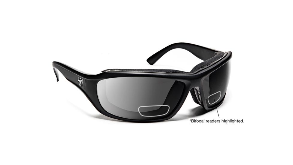 7 Eye Derby/ SharpView Gray +1.50 Reader Sunglasses, Matte Black Frame, M-XL 240141B