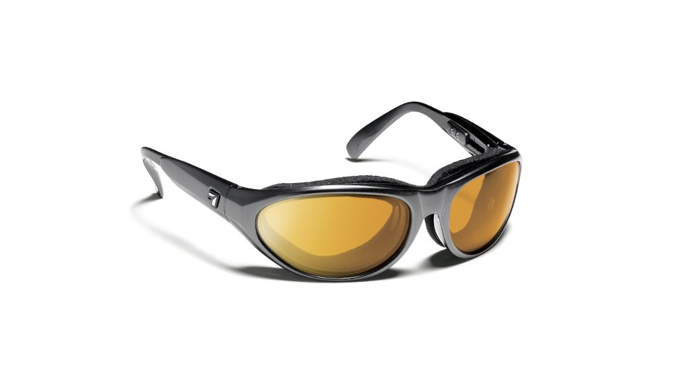 7 Eye Diablo AirShield Sunglasses,Charcoal Frame,SharpView Yellow Lens,M-L 170343