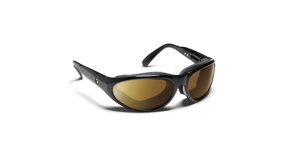 7 Eye Diablo Panoptx Cyclone Foam Sunglasses, Glossy Black Frame, Re-ACT NXT Polarized Copper HP Lens 170557 