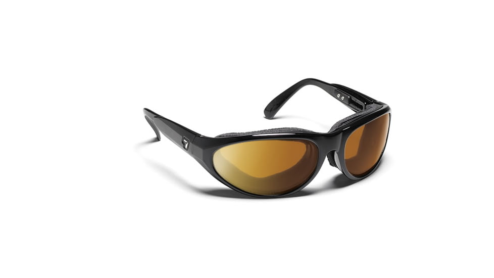 7 Eye Diablo Panoptx Cyclone Foam Sunglasses, Glossy Black Frame, Re-ACT NXT Copper Lens 170521