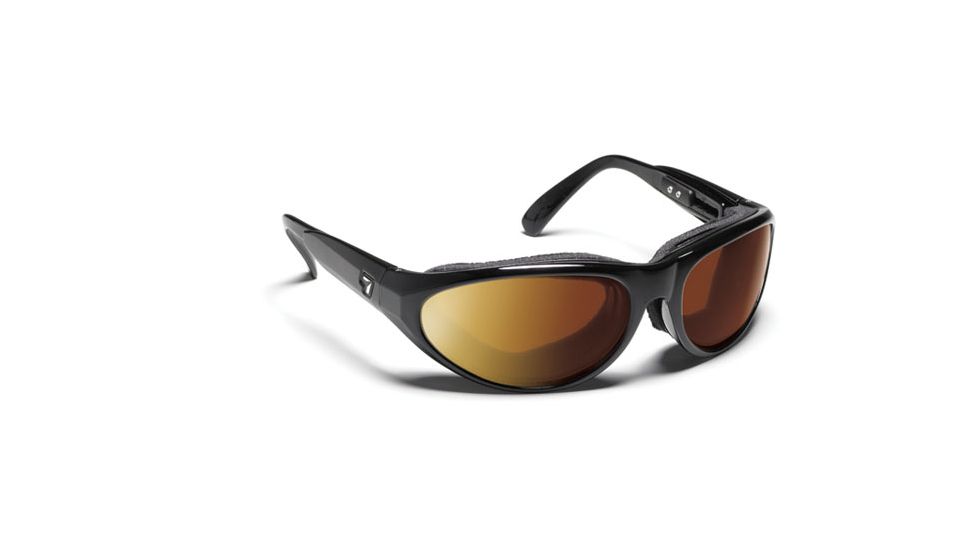 7 Eye Diablo Panoptx Cyclone Foam Sunglasses, Glossy Black Frame, Sharp View Copper Lens 170530