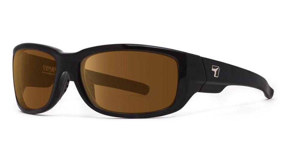 7 Eye Dillon Active Sunglasses,Glossy Black Frame,Polarized SharpView Copper Lens,S-L 860554