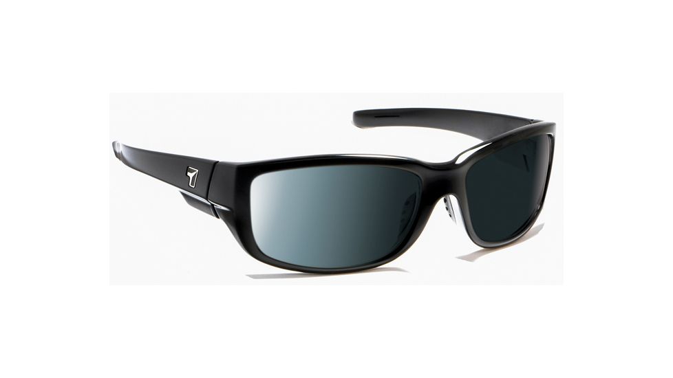 7 Eye Dillon Active Sunglasses,Glossy Black Frame,Polarized SharpView Gray Lens,S-L 860553