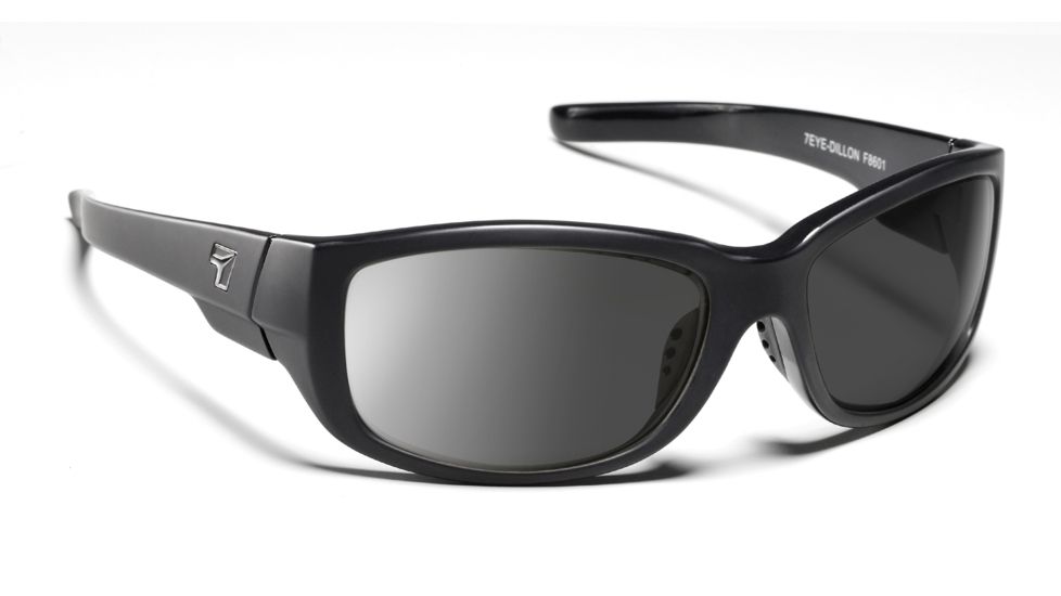 7 Eye Dillon Casual Street Sunglasses, Matte Black, SharpView Gray Lenses, 860141